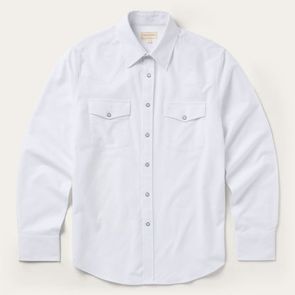 White Oxford Western Shirt Men
