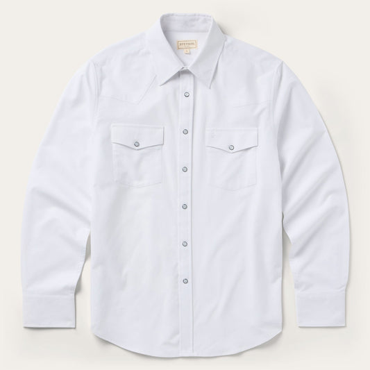 White Oxford Western Shirt Men