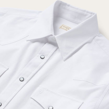 White Oxford Western Shirt Men