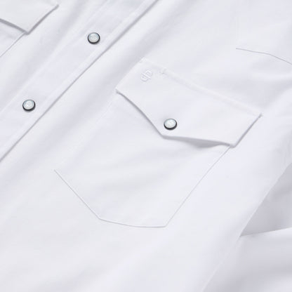 White Oxford Western Shirt Men