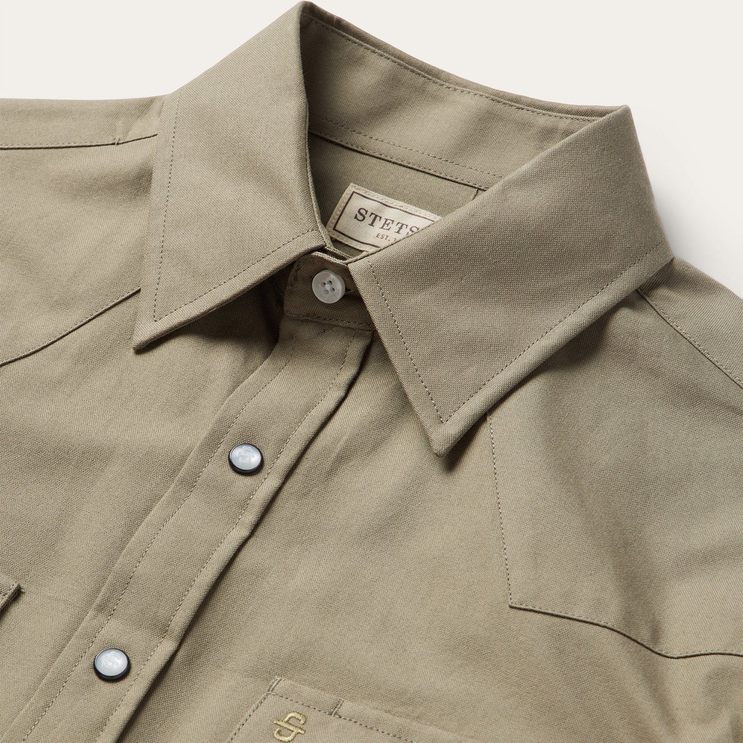 Olive Oxford Western Shirt Men