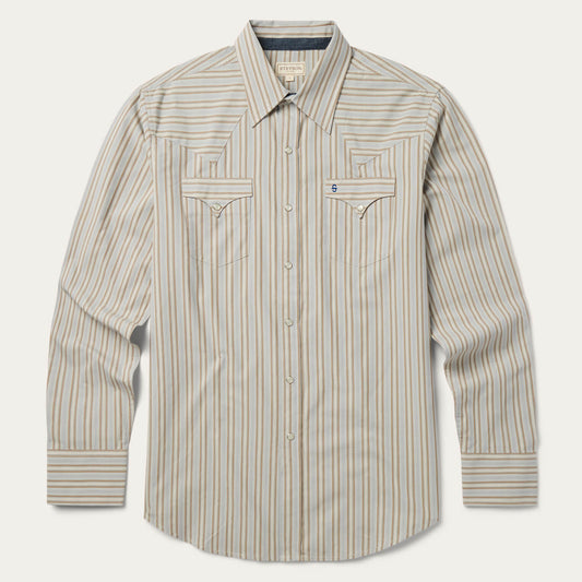 Ticking Stripe Western Shirt Men