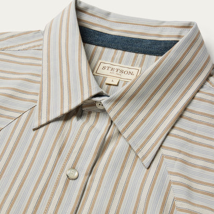 Ticking Stripe Western Shirt Men