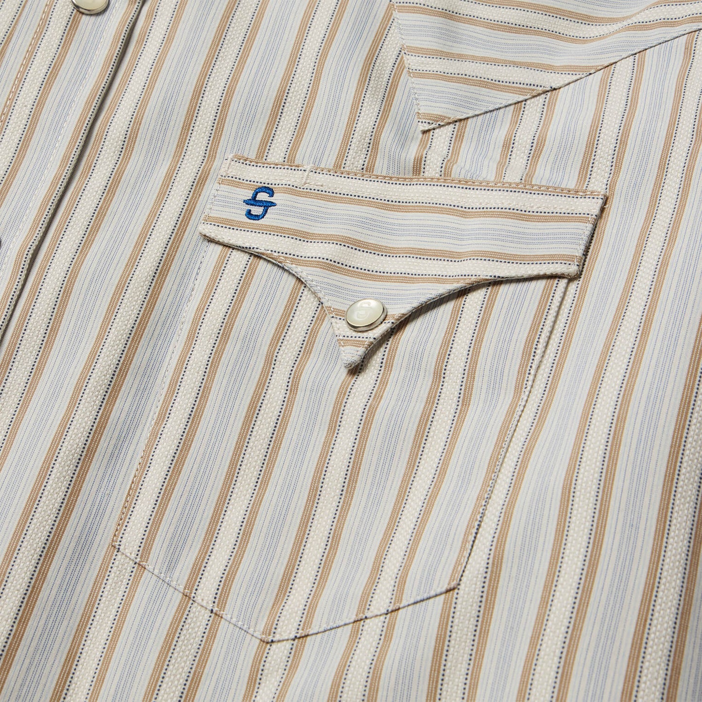 Ticking Stripe Western Shirt Men