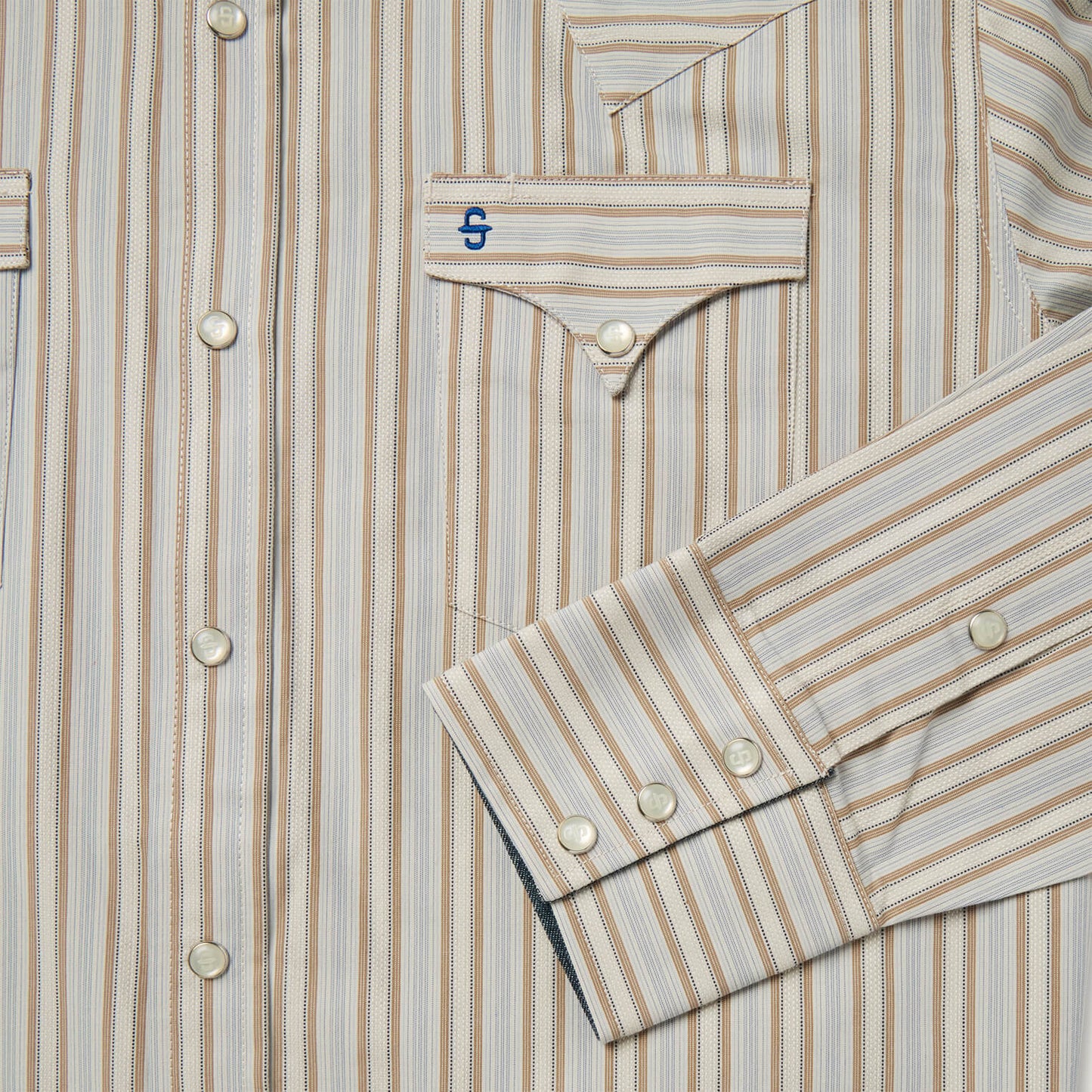 Ticking Stripe Western Shirt Men