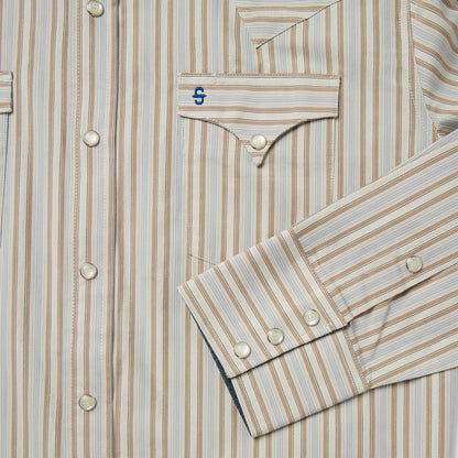 Ticking Stripe Western Shirt Men