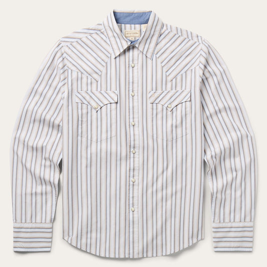 Ombre Stripe Western Shirt Men