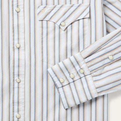 Ombre Stripe Western Shirt Men