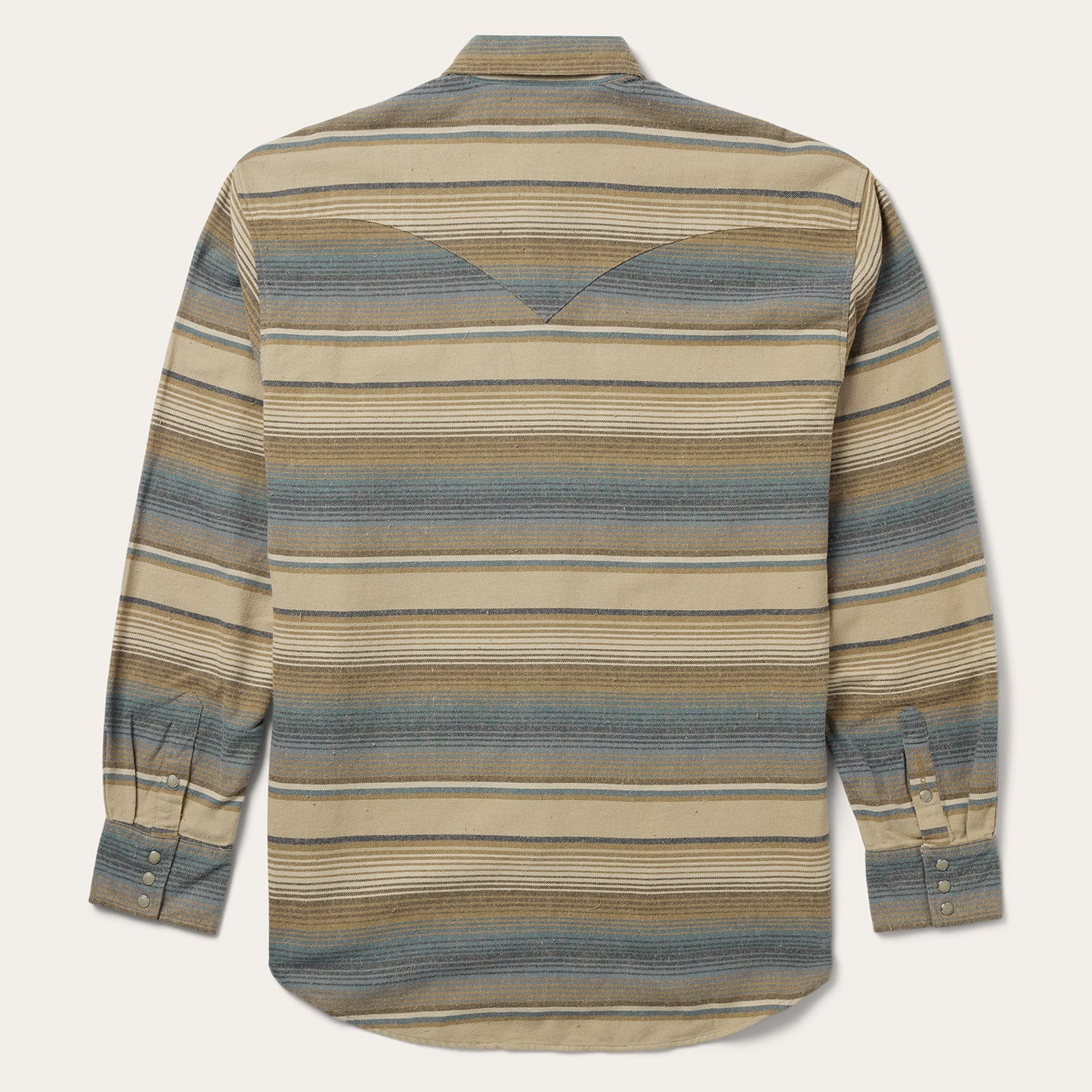 Blue Stripe Flannel Western Shirt Men