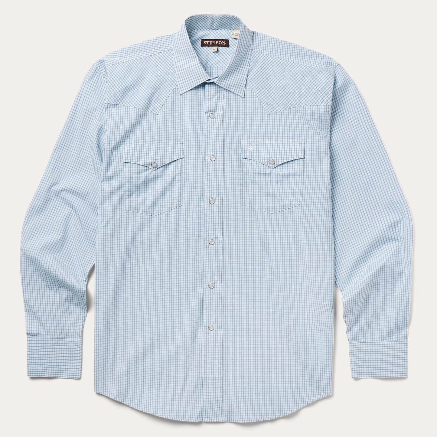 Two Stripe Check Western Shirt Men