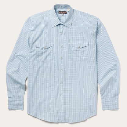 Two Stripe Check Western Shirt Men