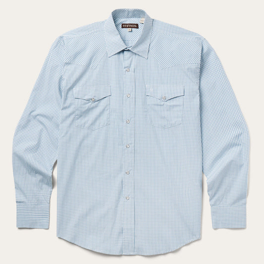 Two Stripe Check Western Shirt Men