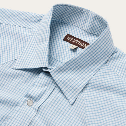 Two Stripe Check Western Shirt Men