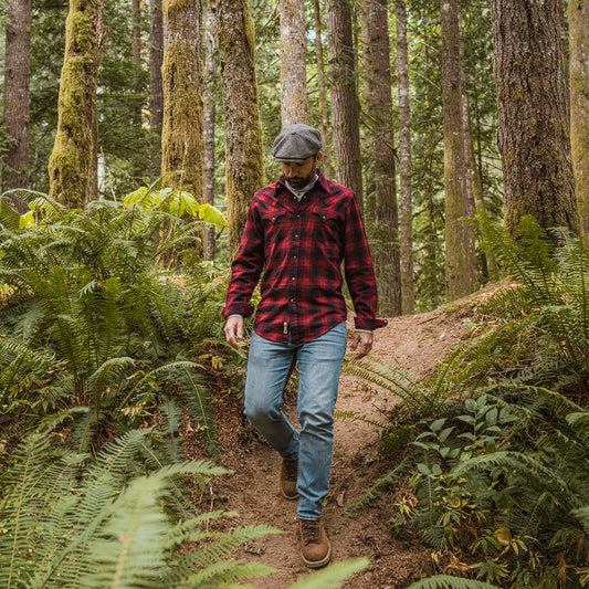 Brushed Twill Plaid Shirt Men