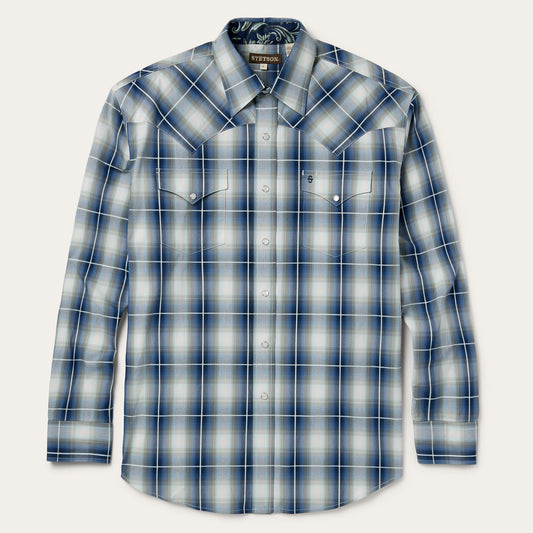 Crystal Plaid Western Shirt Men