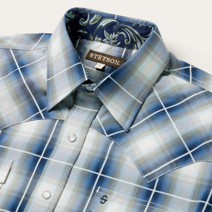Crystal Plaid Western Shirt Men