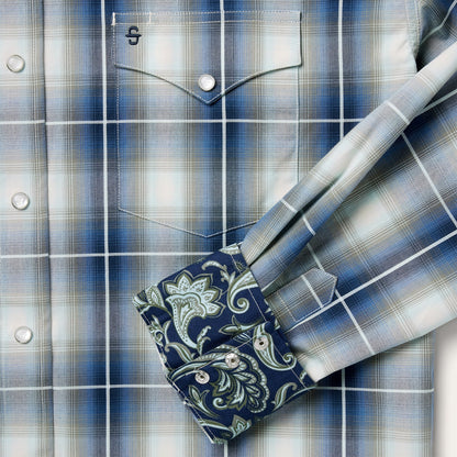 Crystal Plaid Western Shirt Men