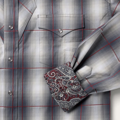 Smoke Ombre Western Shirt Men