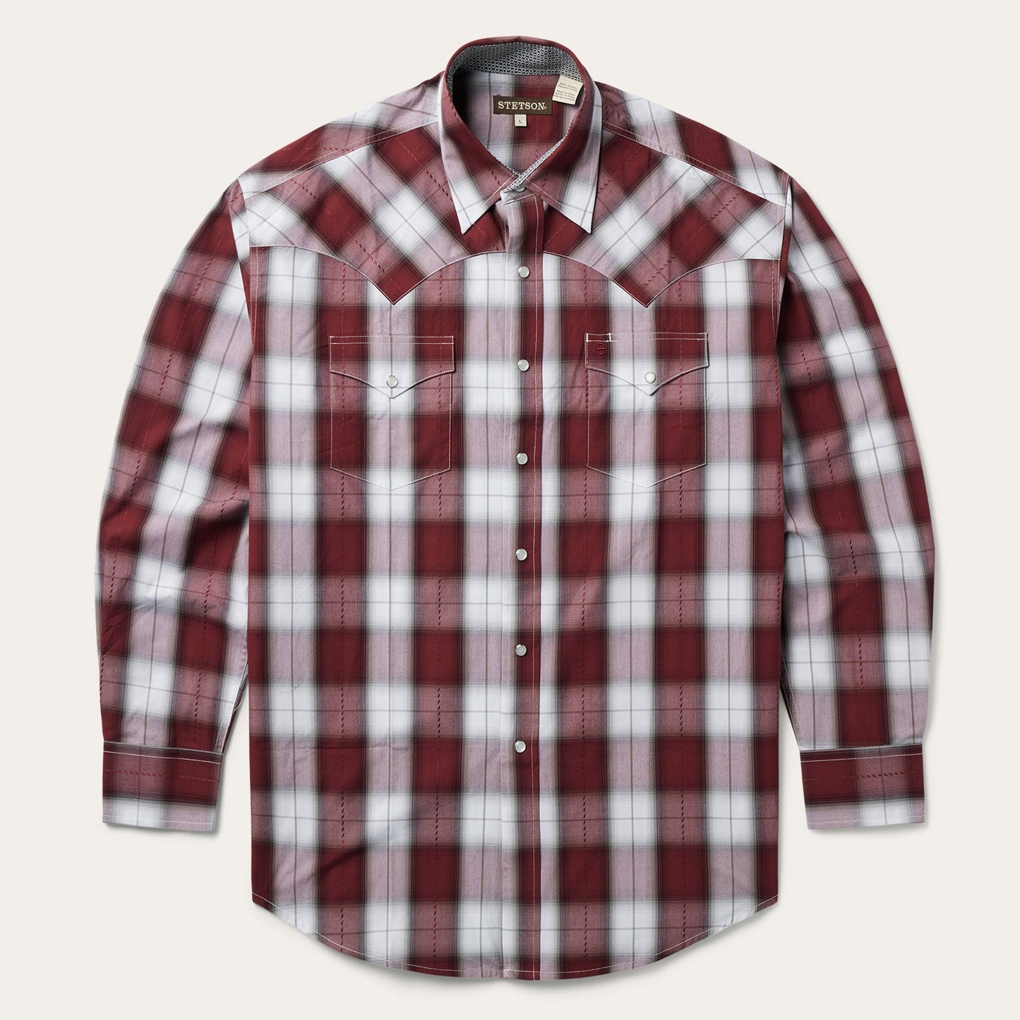 Shadow Plaid Western Shirt Men