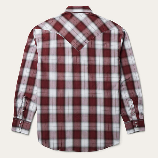 Shadow Plaid Western Shirt Men