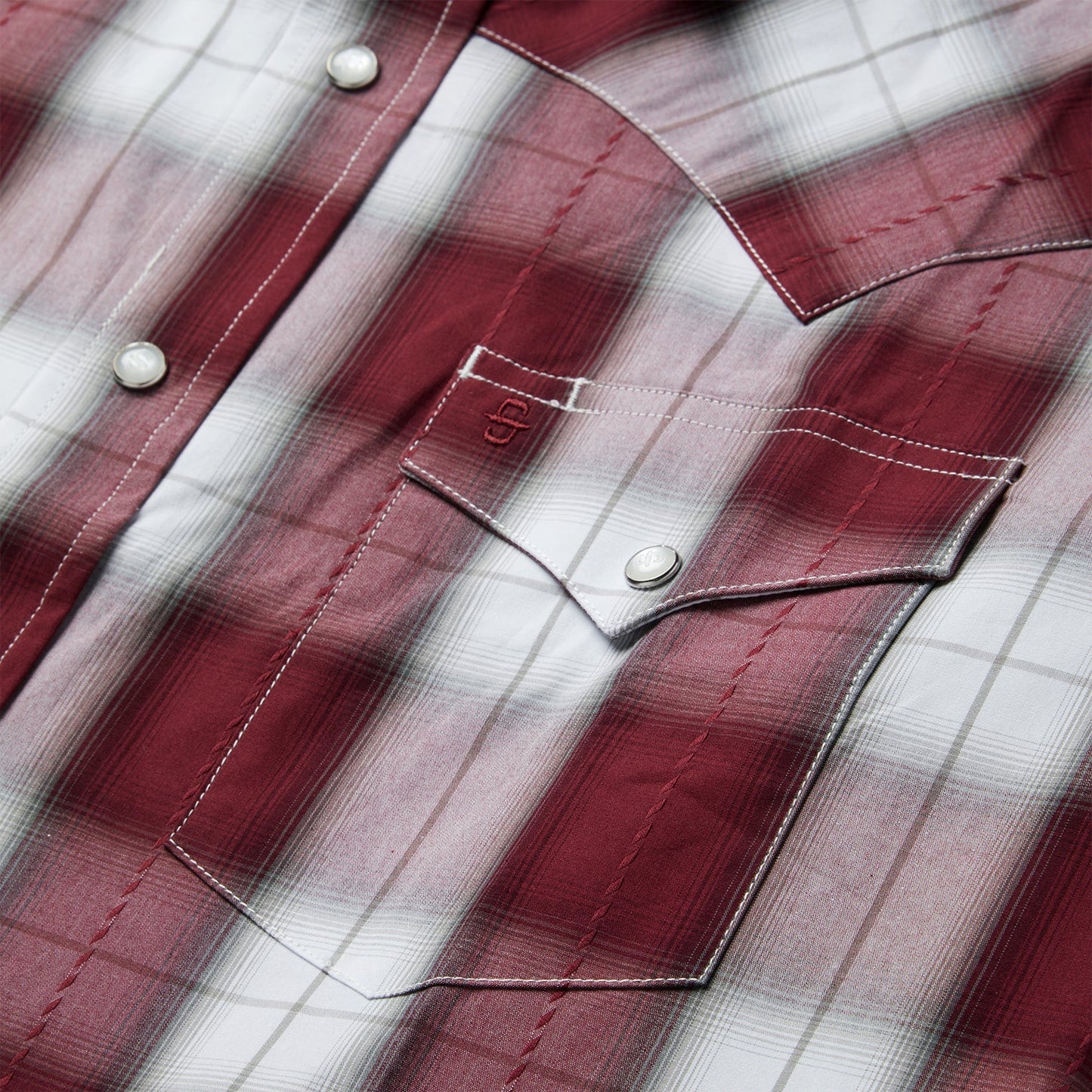 Shadow Plaid Western Shirt Men