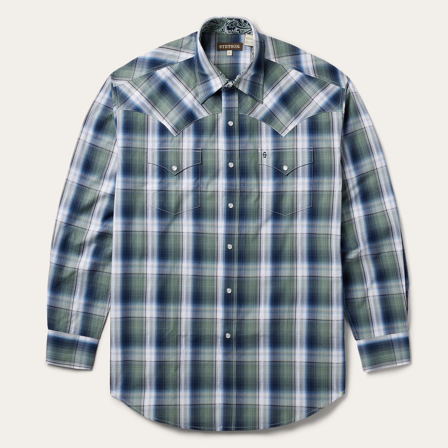 Lucky Diamond Plaid Western Shirt Men