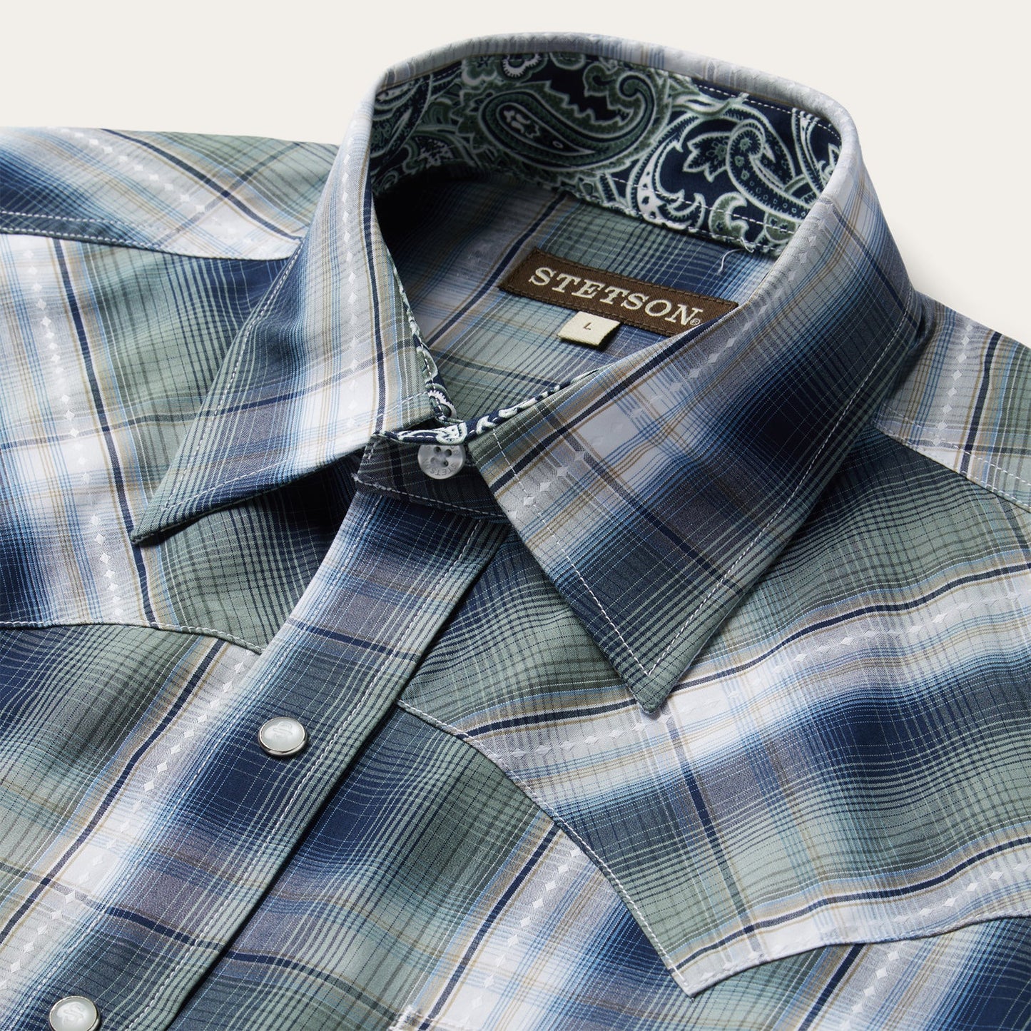 Lucky Diamond Plaid Western Shirt Men