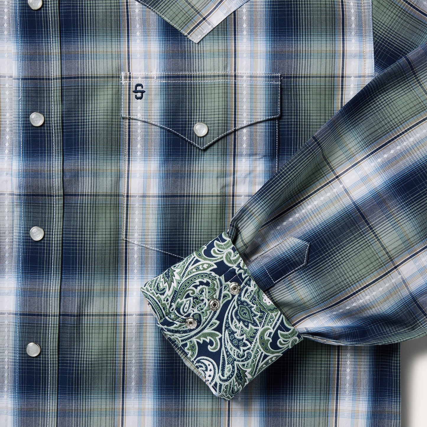 Lucky Diamond Plaid Western Shirt Men