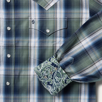 Lucky Diamond Plaid Western Shirt Men