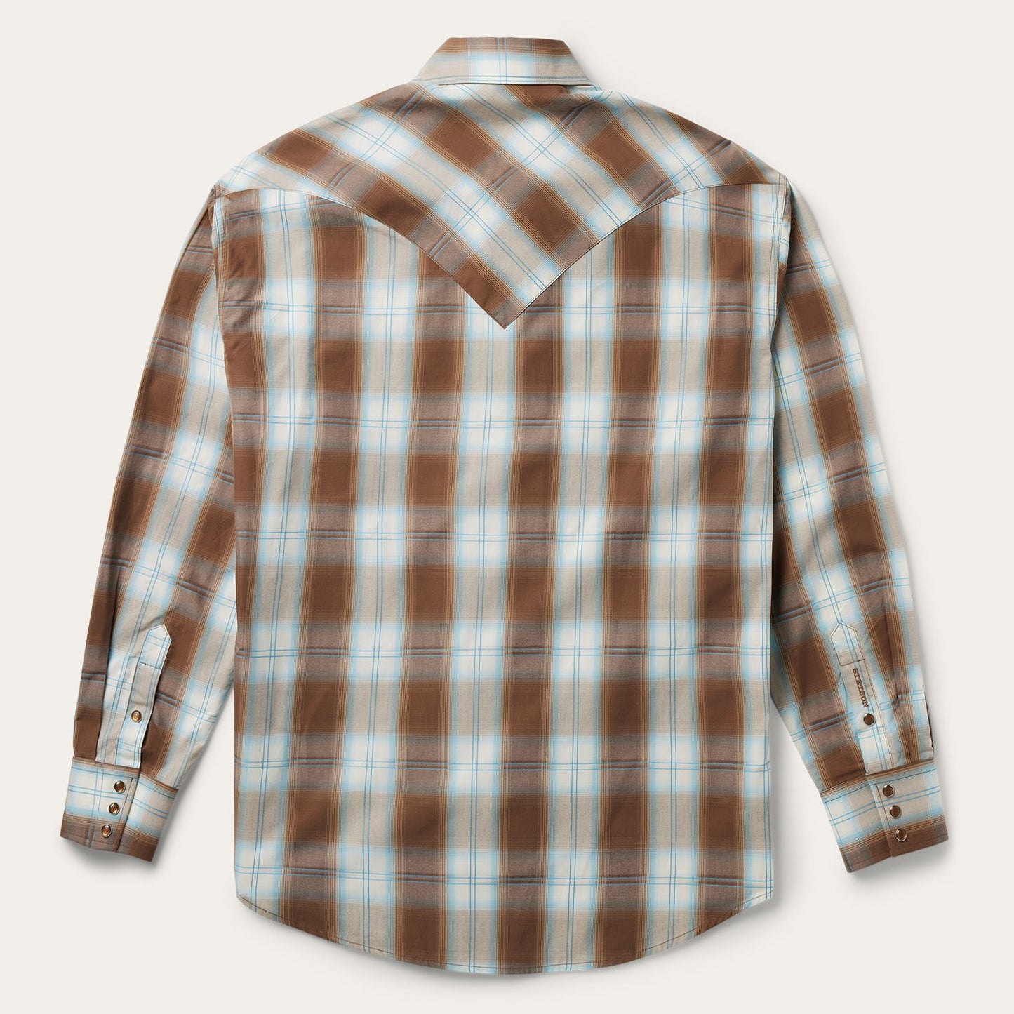 Sand Ombre Plaid Western Shirt Men