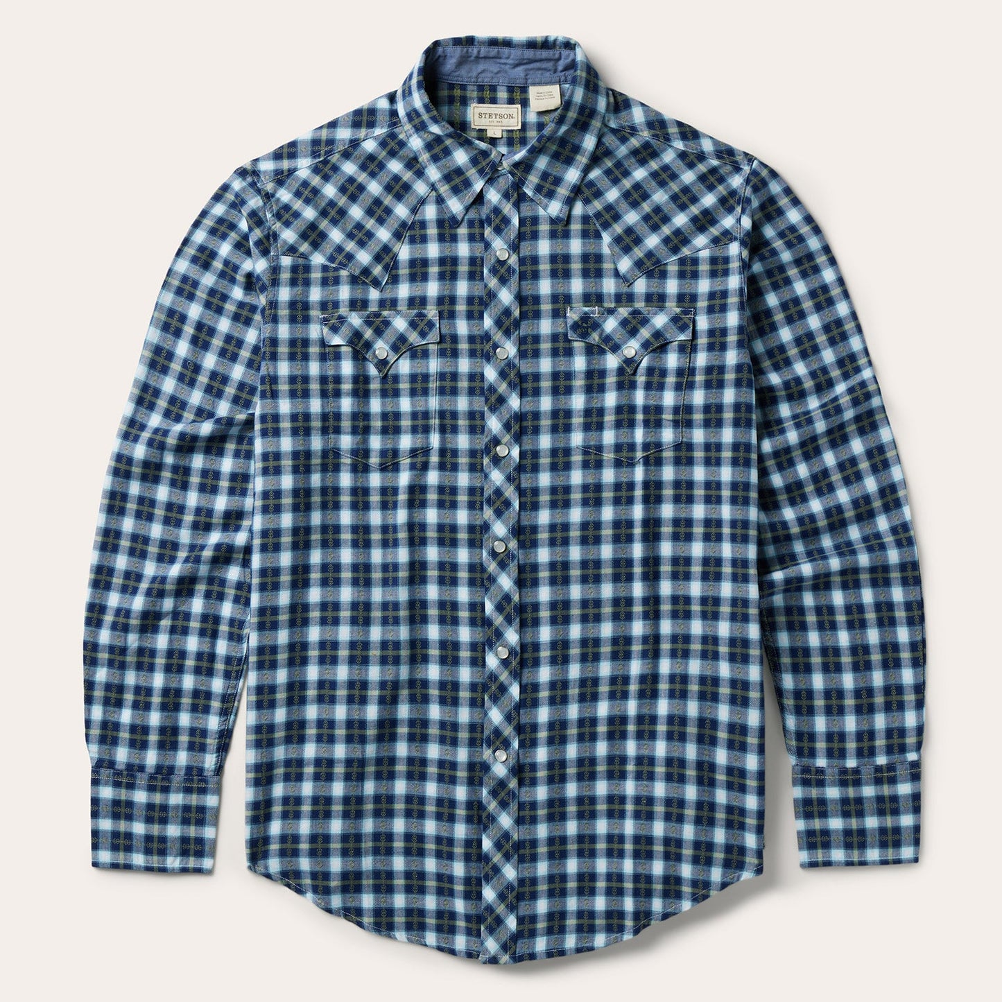 Plaid Twill Dobby Western Shirt Men