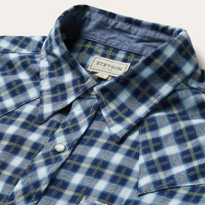 Plaid Twill Dobby Western Shirt Men