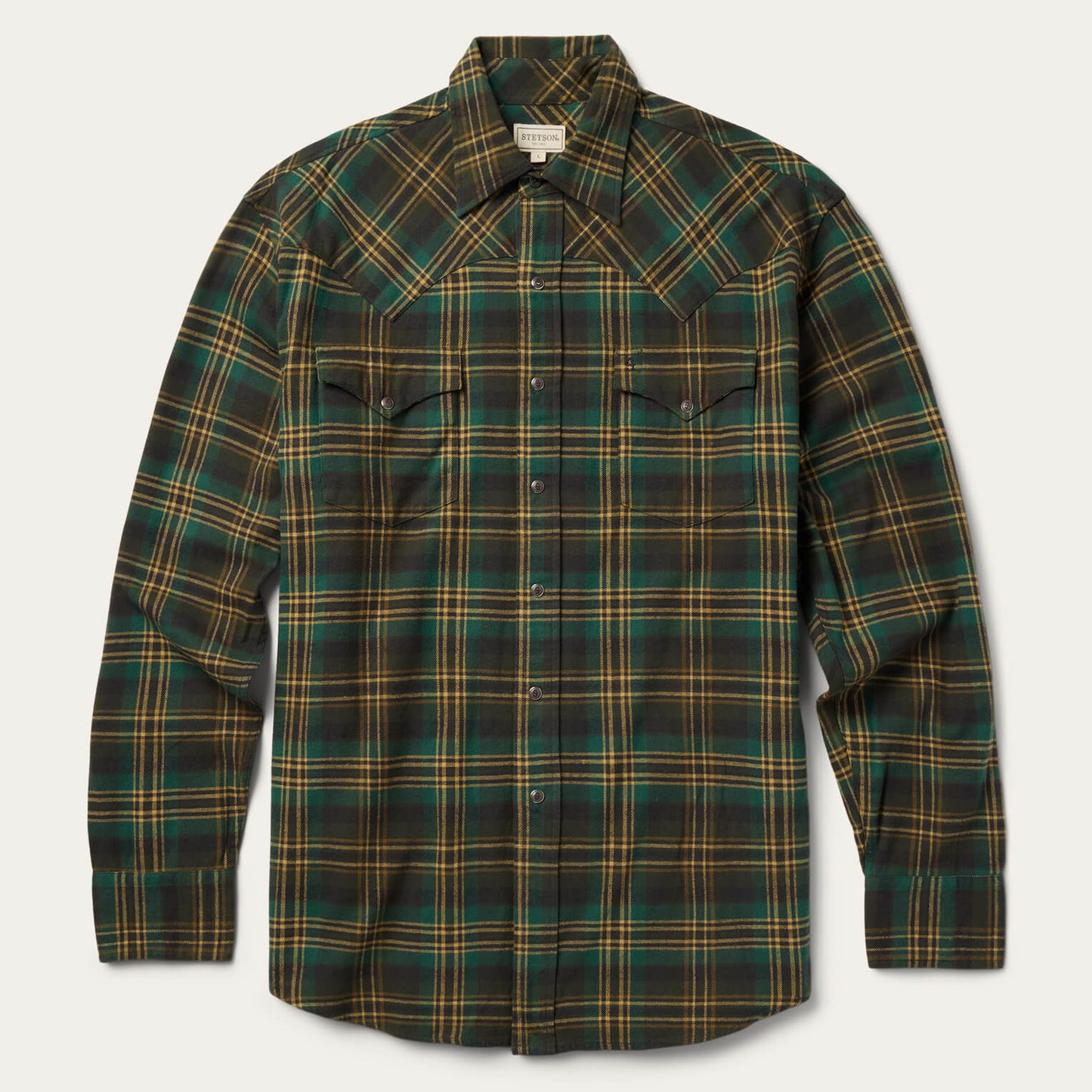 Brushed Flannel Western Shirt Men
