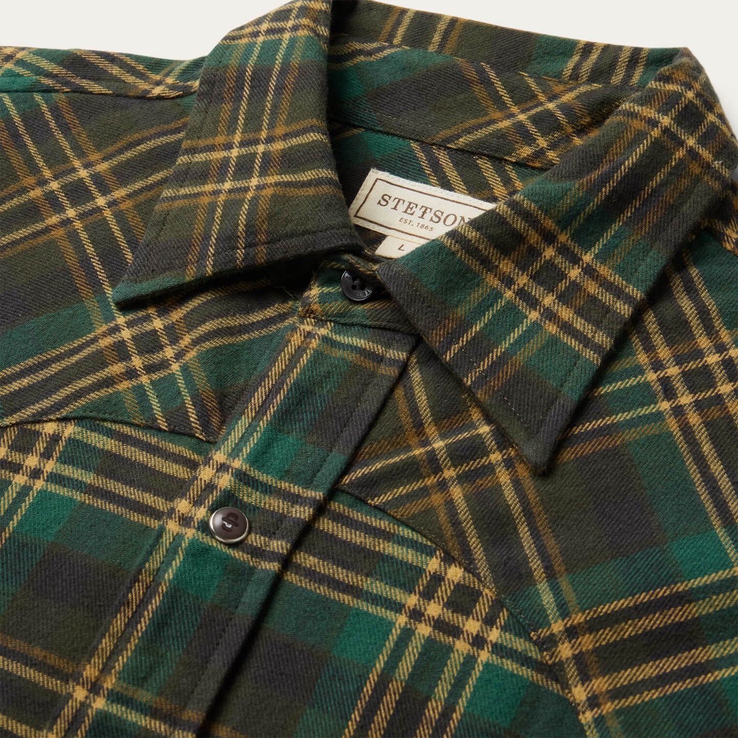 Brushed Flannel Western Shirt Men