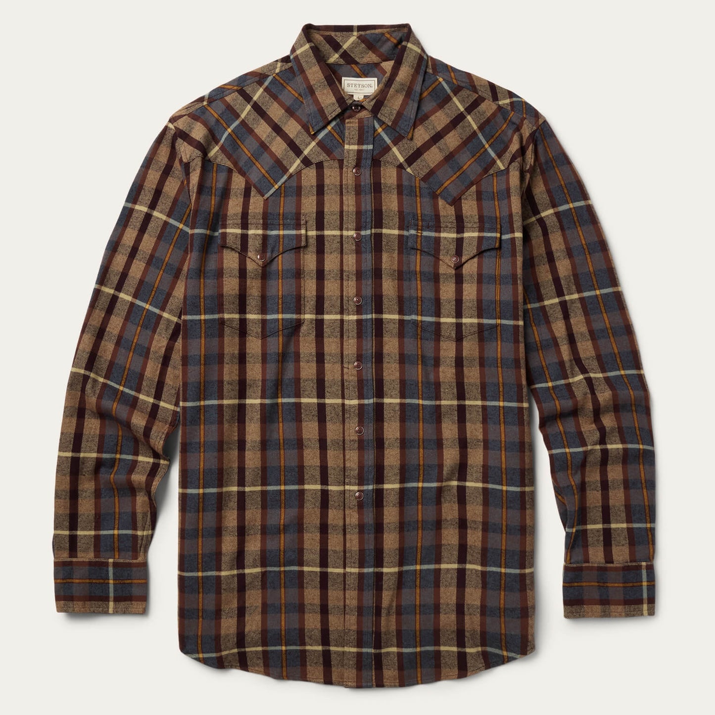 Brushed Flannel Western Shirt Men