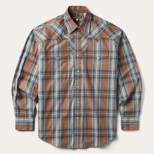 Rustic Plaid Western Shirt Men