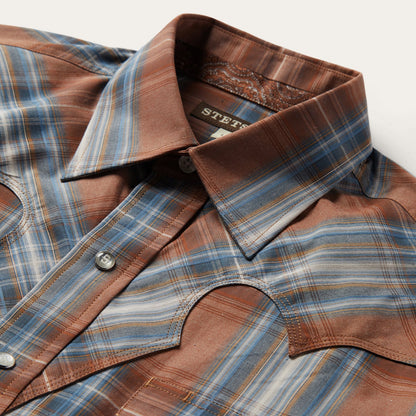 Rustic Plaid Western Shirt Men