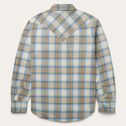 Sand Plaid Dobby Western Shirt Men