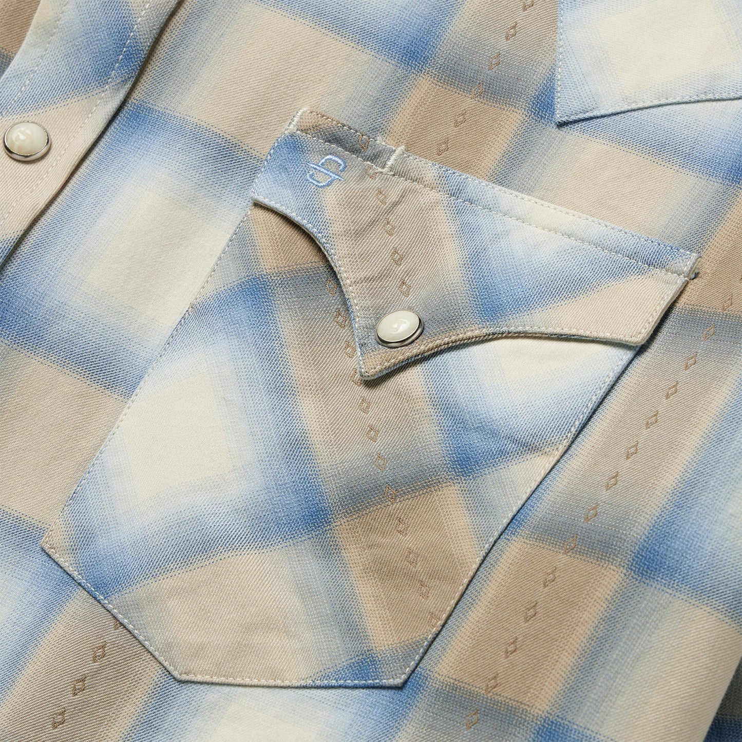 Sand Plaid Dobby Western Shirt Men