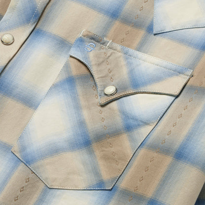 Sand Plaid Dobby Western Shirt Men