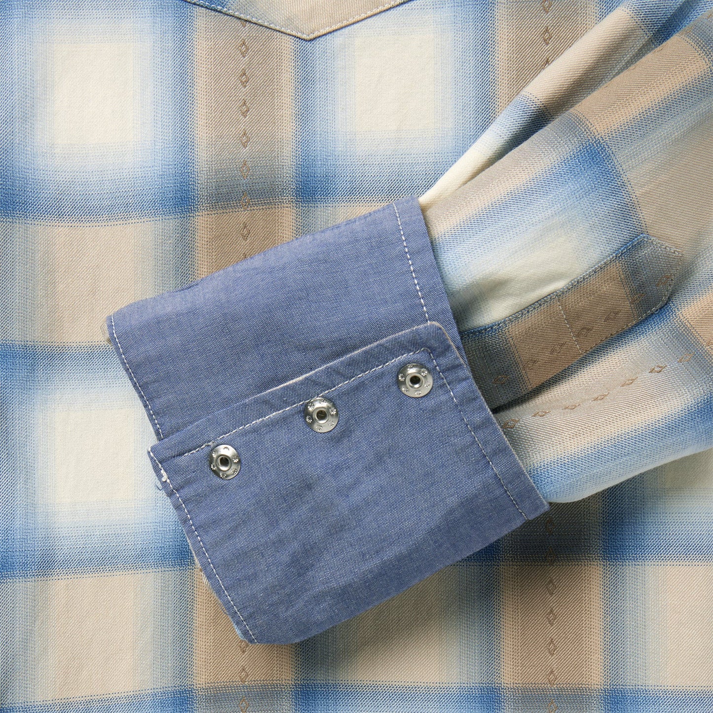 Sand Plaid Dobby Western Shirt Men