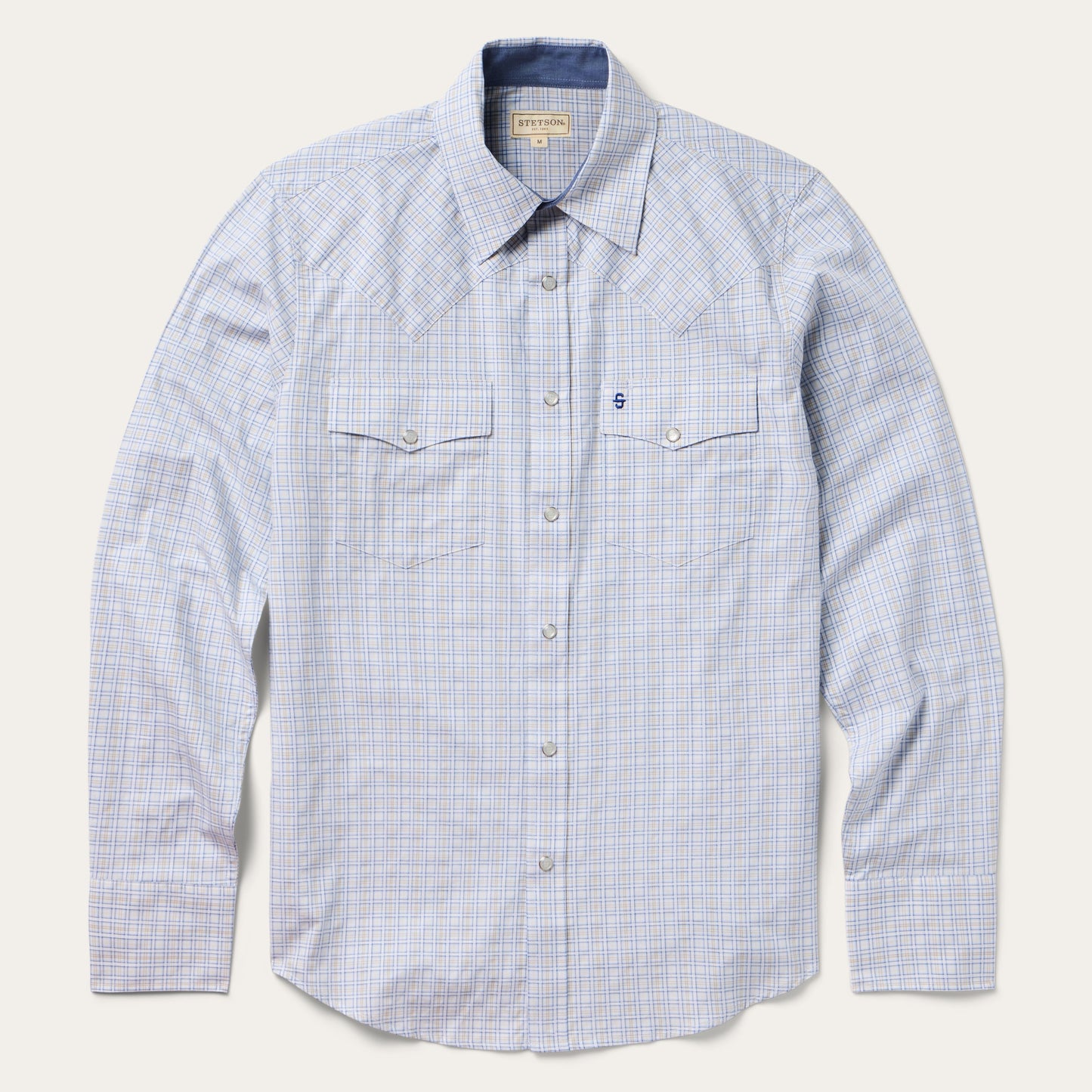 Ombre Plaid Check Western Shirt Men