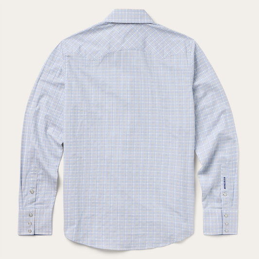 Ombre Plaid Check Western Shirt Men