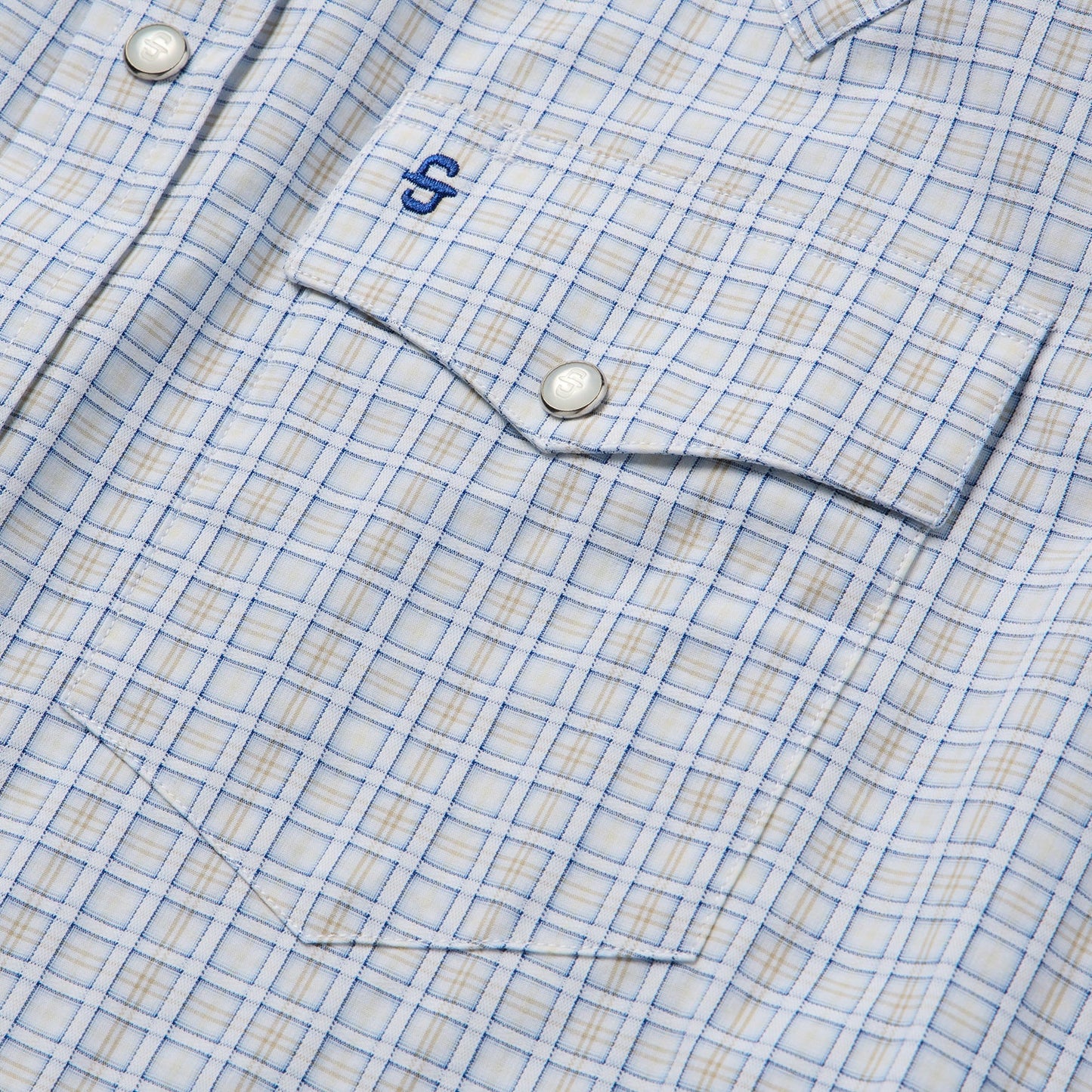 Ombre Plaid Check Western Shirt Men