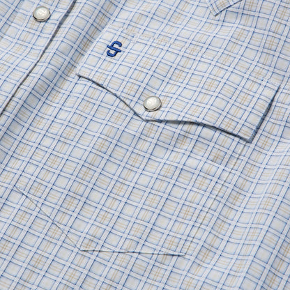 Ombre Plaid Check Western Shirt Men