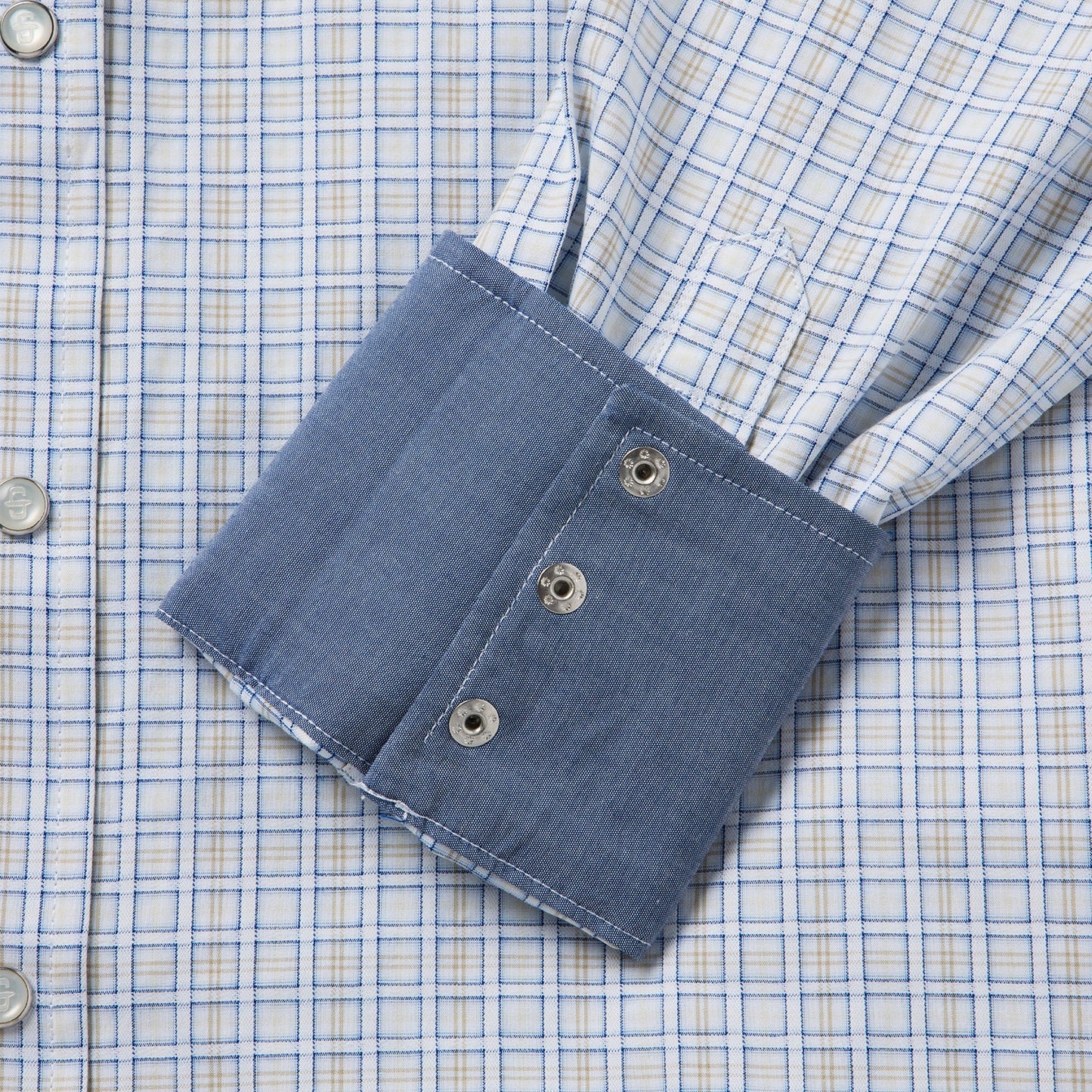 Ombre Plaid Check Western Shirt Men