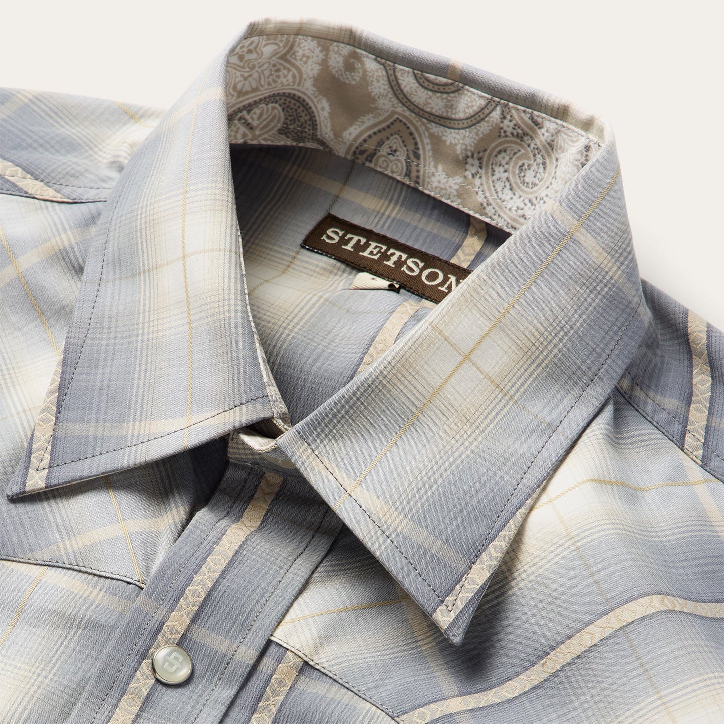 Smoke Diamonds Plaid Western Shirt Men