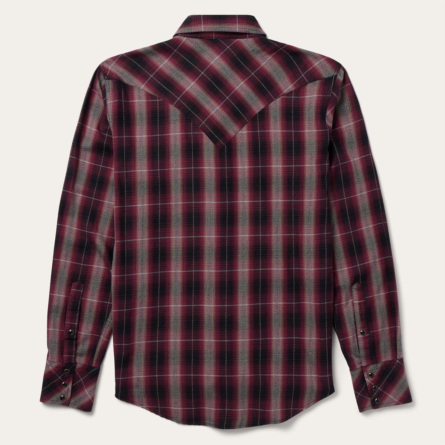 Red Marl Plaid Western Shirt Men