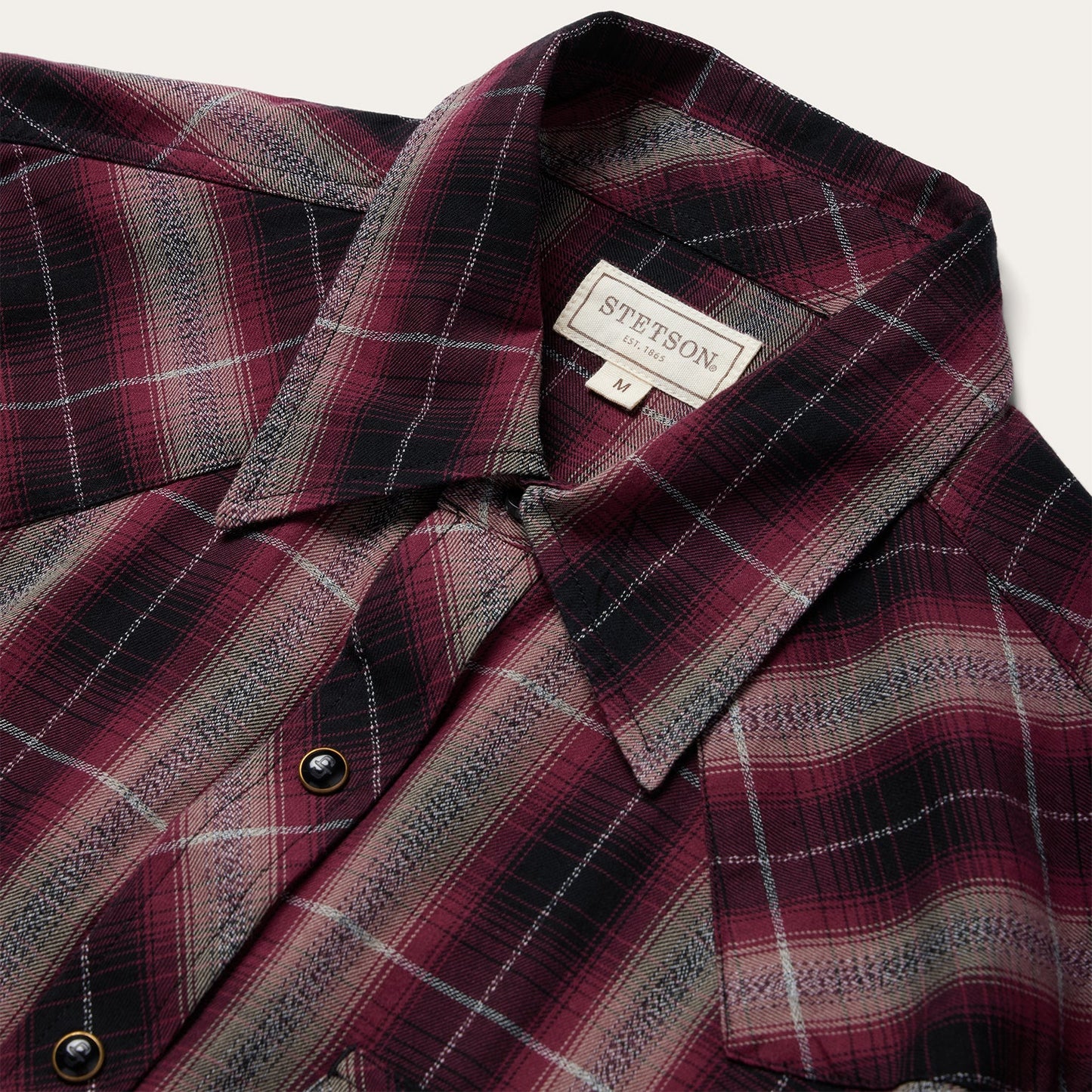 Red Marl Plaid Western Shirt Men