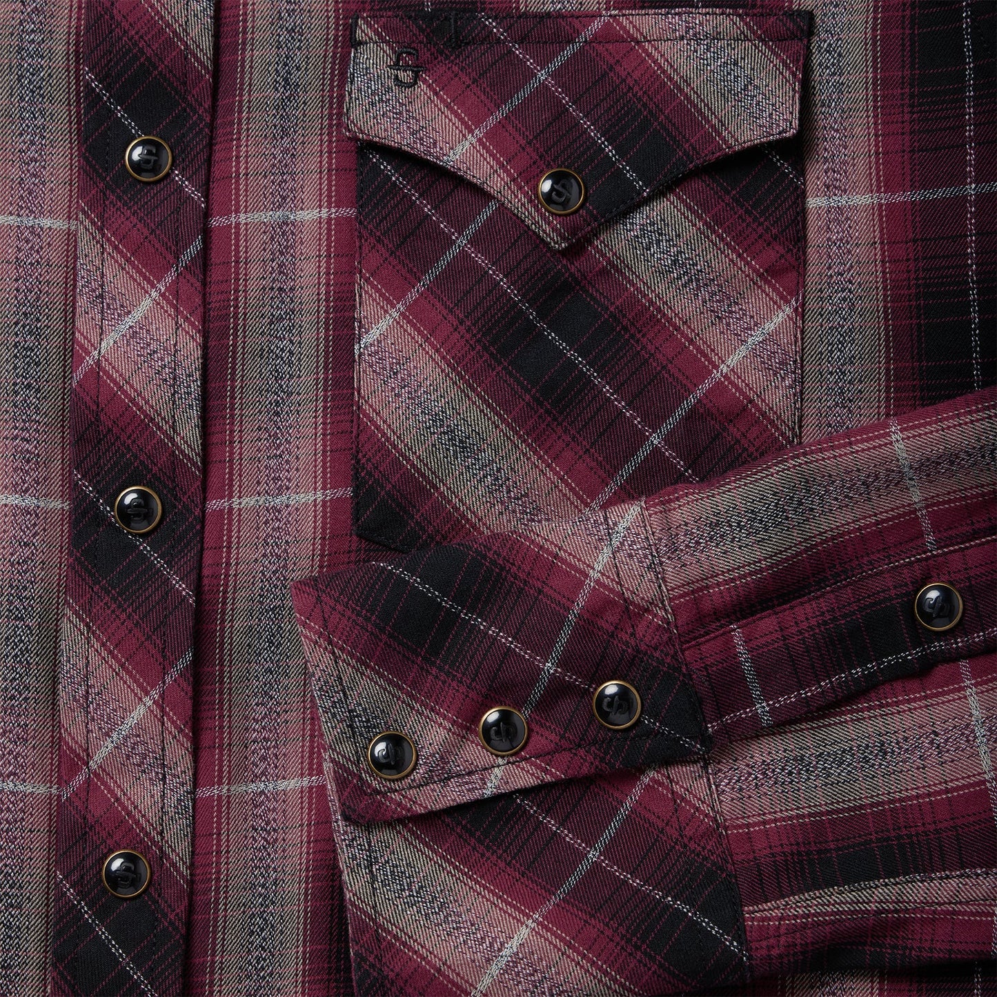 Red Marl Plaid Western Shirt Men
